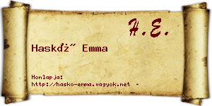 Haskó Emma névjegykártya